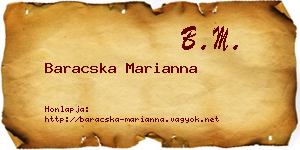 Baracska Marianna névjegykártya